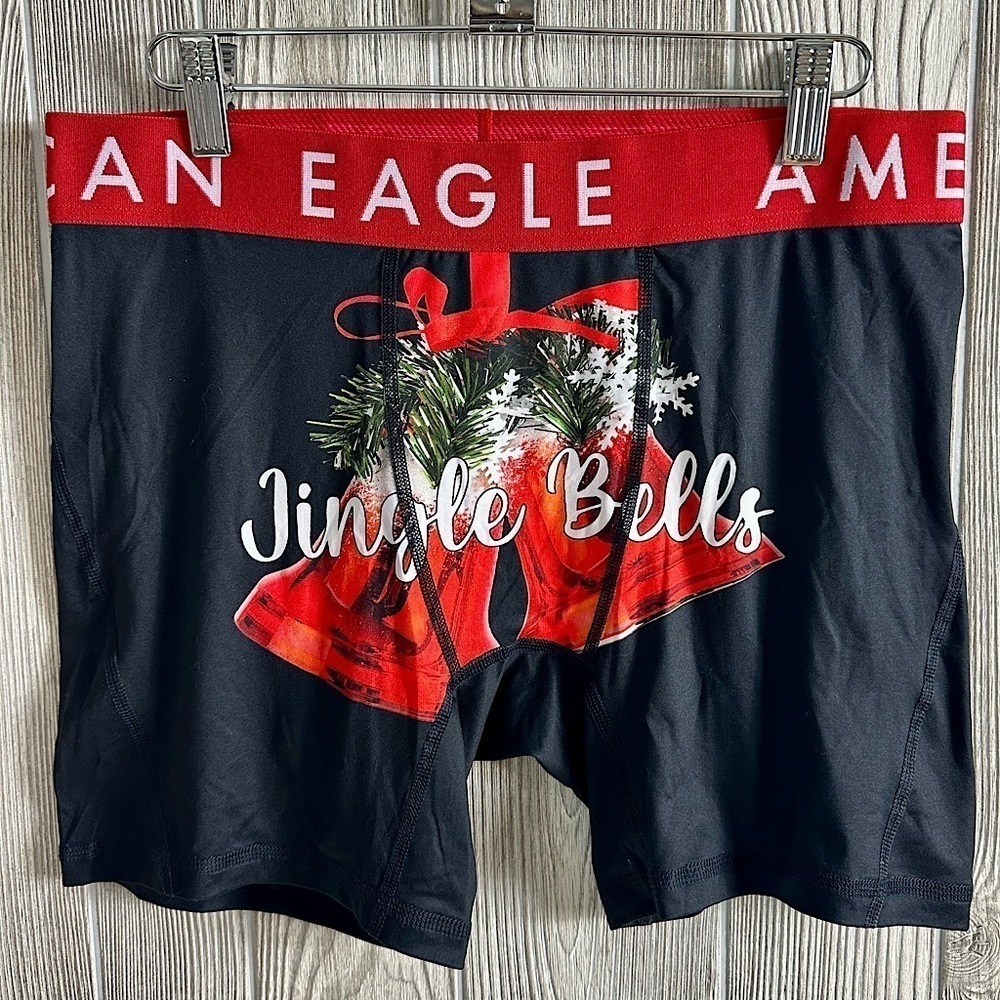 NEW! JINGLE BELL BOXER BRIEFS Mens Christmas Size Medium NWT American Eagle Flex